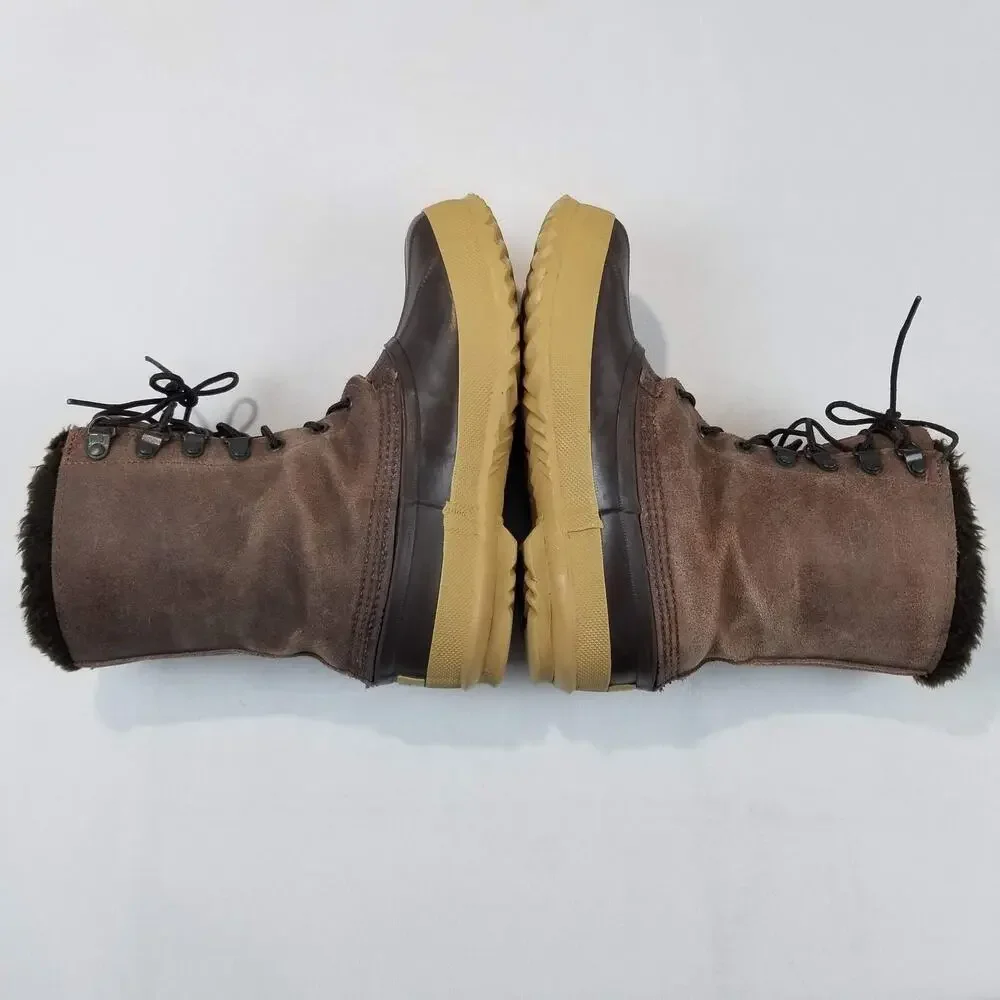 Sorel Eddie Bauer Boots Womens 8 Brown Suede Rubber Winter Snow Insulated Vtg